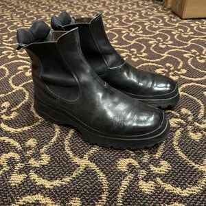 Prada Men's Black Leather Ankle Boots